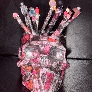 Unique Skull Makeup Brush Holder